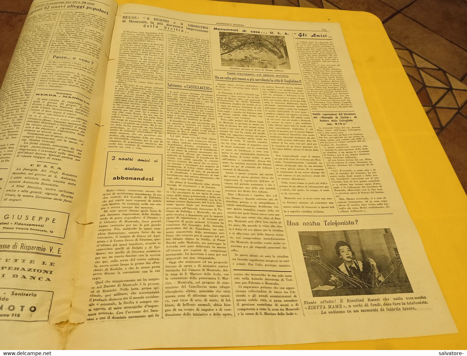 MONREALE NOSTRA- PERIODICO TURISTICO CULTURALE ANNO 2 NUMERO 7- 15 LUGLIO 1958 - First Editions