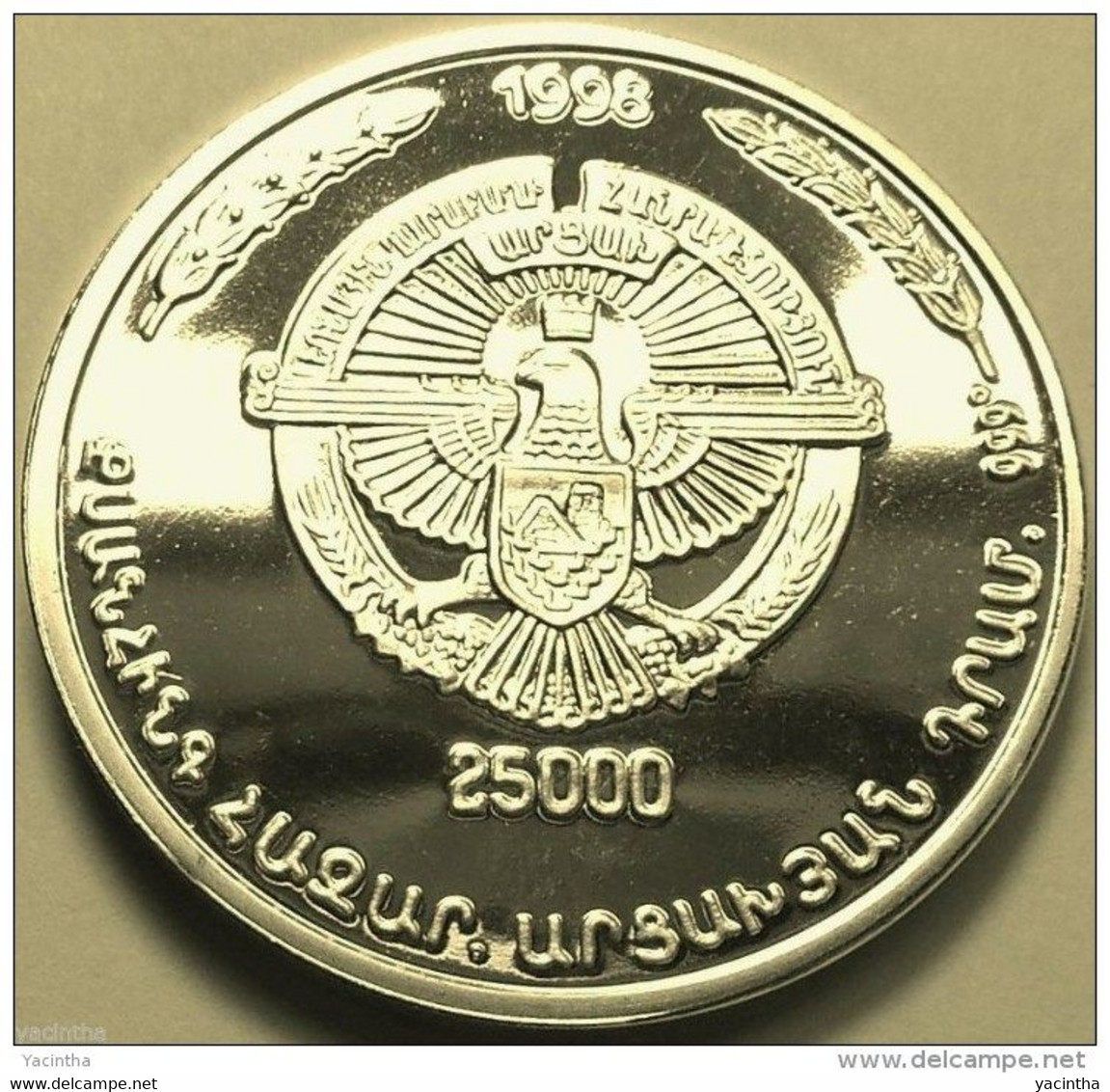 @Y@   Nagorno Karabakh Armenia 25000 Drams 1998 Proof Silver "Monte Melkonian"     Proof - Nagorno-Karabakh