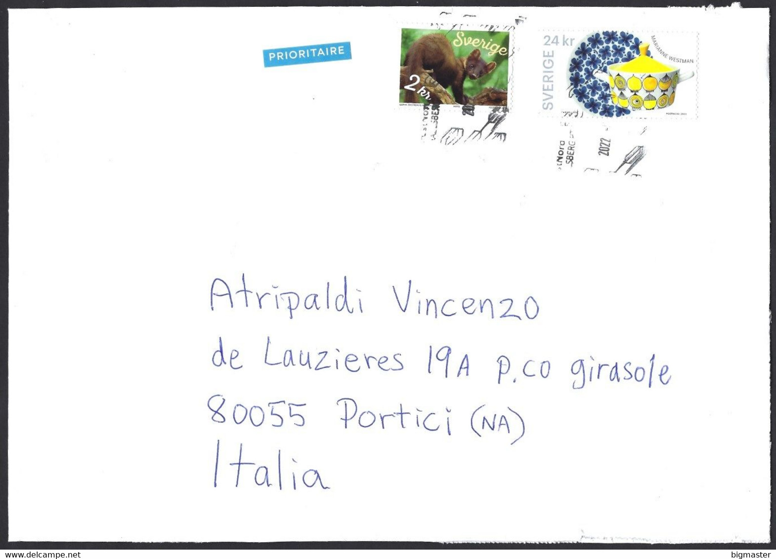 Svezia 2020 Prioritaria 2 Val For Italy - Storia Postale