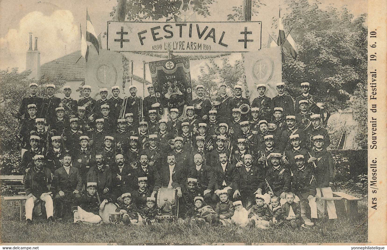 57 - MOSELLE - ARS-SUR-MOSELLE - Festival 19 Juin 1910 La Lyre ARS-M - Défaut Pliure Voir Scans Recto Et Verso (10038) - Ars Sur Moselle