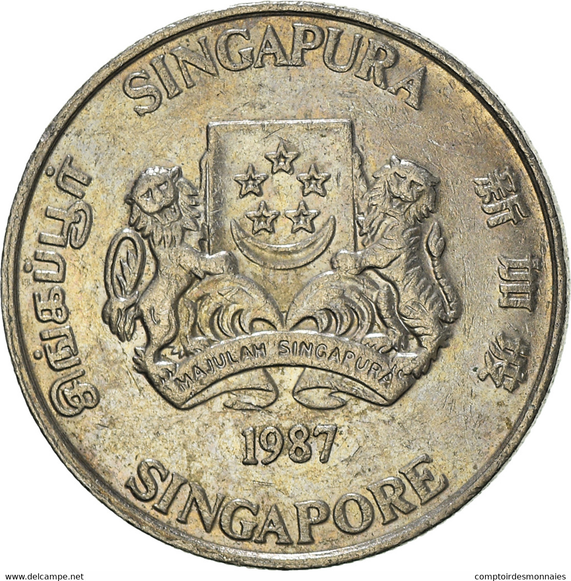 Monnaie, Singapour, 20 Cents, 1987 - Singapour