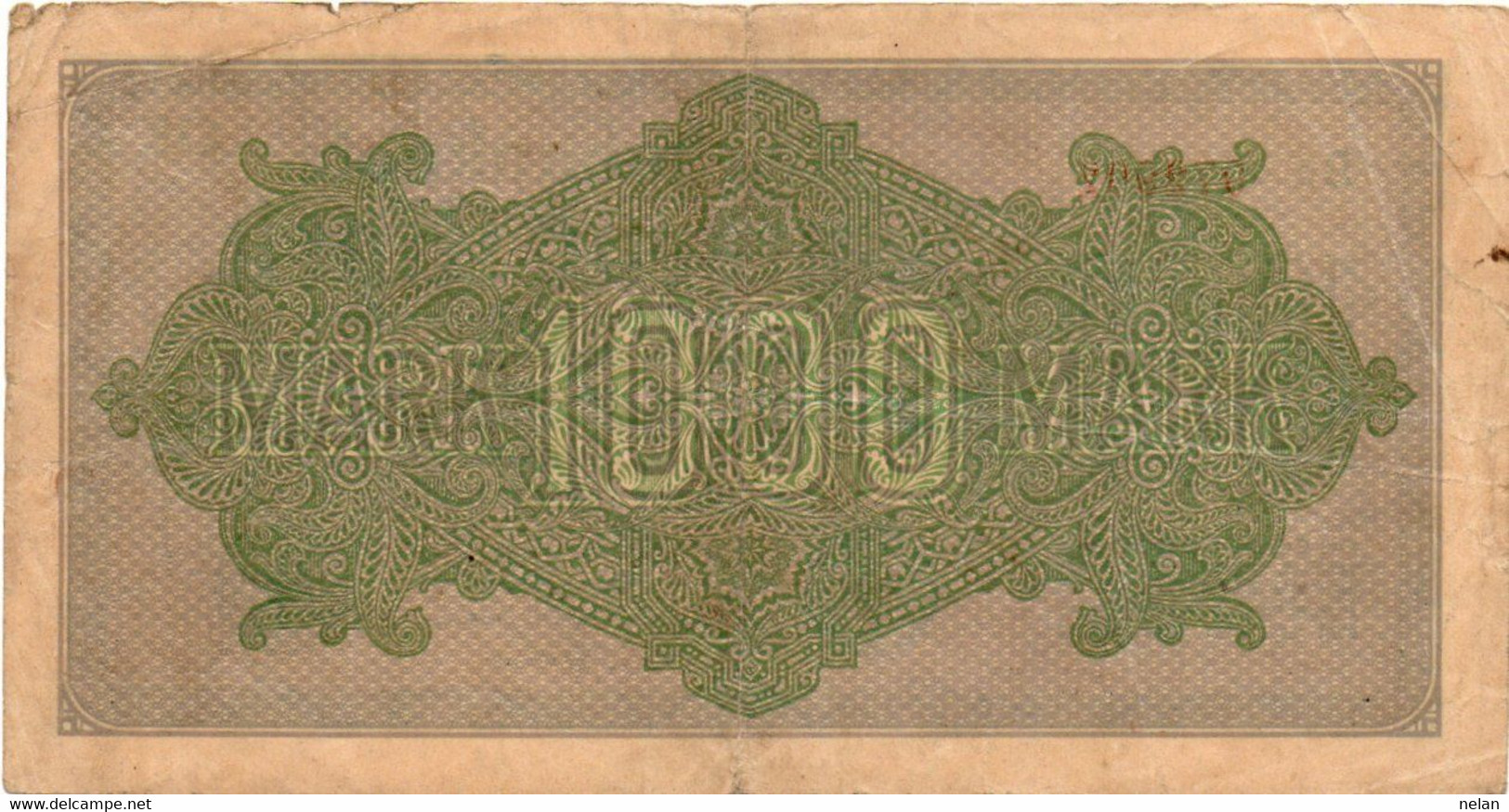 GERMANIA -1000 MARK 1922 - Wor:P-76b.1.2, Ros:R-75d - Filigrana: Dornen - 1000 Mark