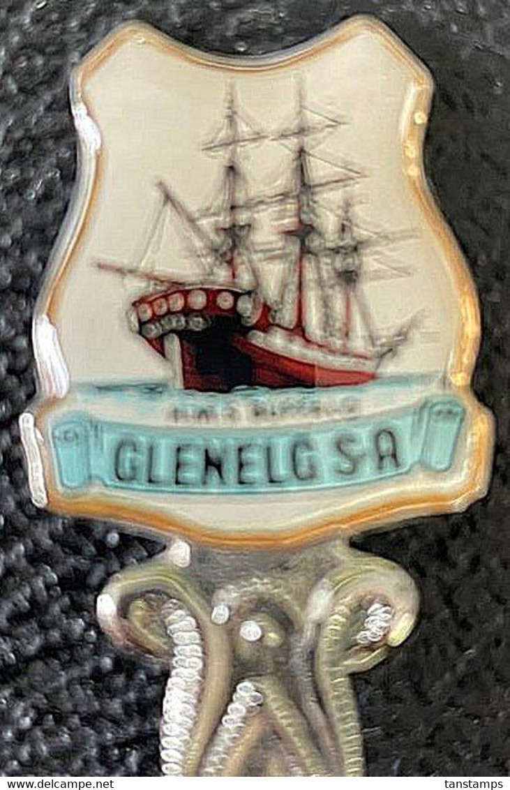 Australia- GLENELG S.A. EPNS & ENAMEL Souvenir Spoon - Cucharas