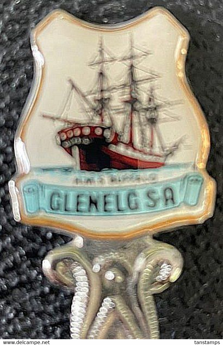 Australia- GLENELG S.A. EPNS & ENAMEL Souvenir Spoon - Spoons