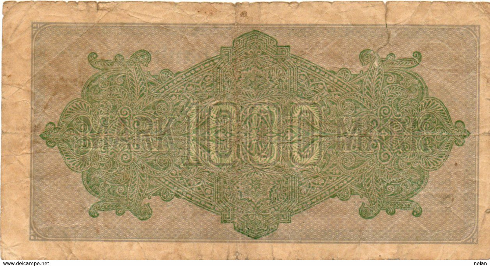 GERMANIA -1000 MARK 1922 -  Wor:P-76b.1.2, Ros:R-75d - Filigrana:  Dornen - 1.000 Mark