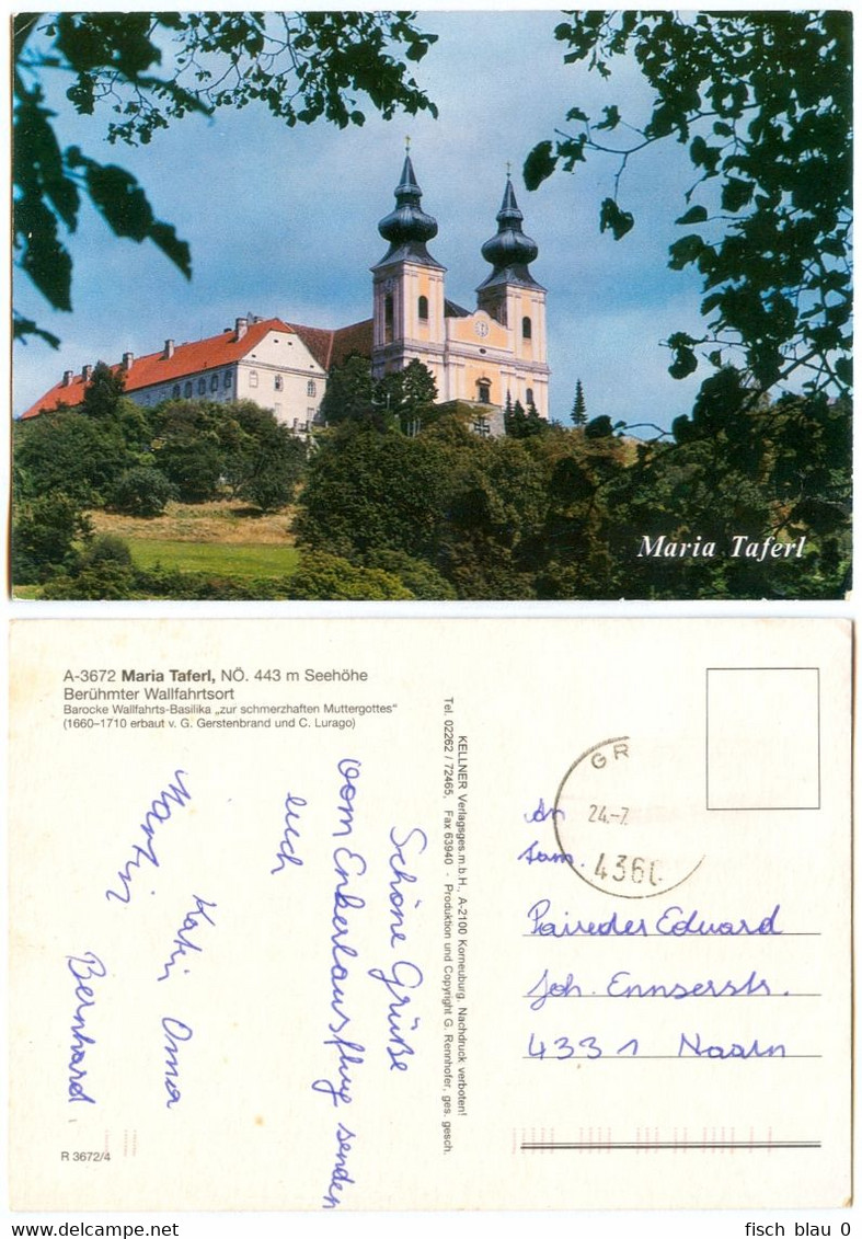 AK 3672 Maria Taferl Wallfahrtskirche Verlag Kellner Schmerzhafte Muttergottes Nibelungengau Niederösterreich Österreich - Maria Taferl