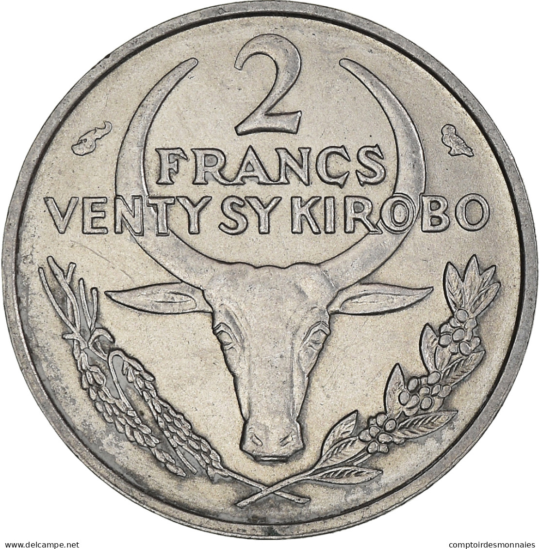 Monnaie, Madagascar, 2 Francs, 1965 - Madagascar