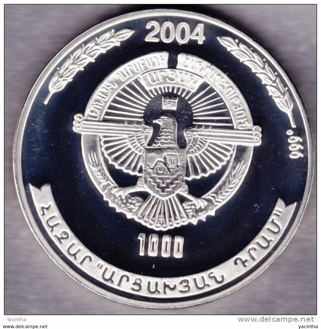 @Y@   Nagorno Karabakh  1000 Dram 2004 Silver Coin. Rare Wildlife Coin Leopard  Proof - Nagorno-Karabakh