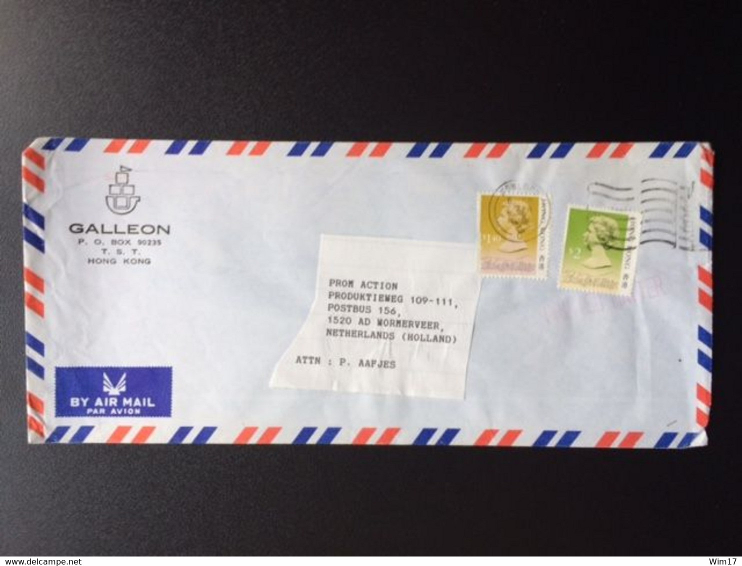 HONG KONG 1974 AIR MAIL LETTER TO THE NETHERLANDS - Lettres & Documents