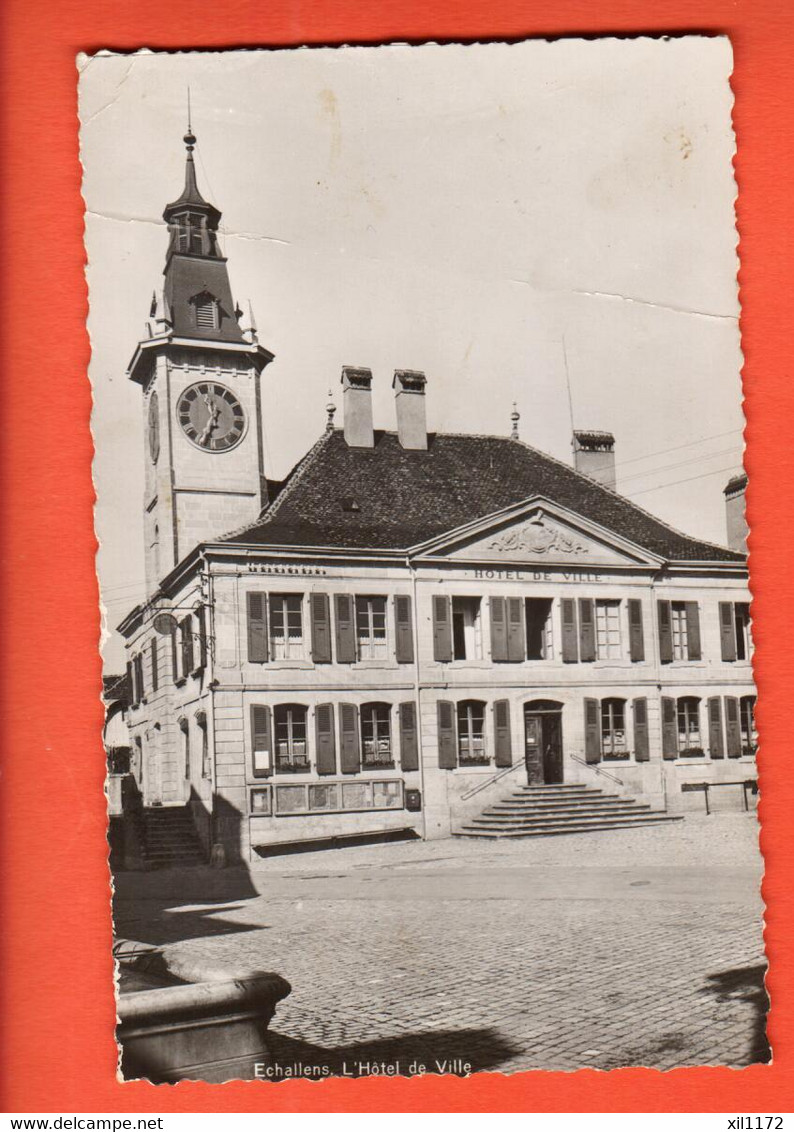 DAP-23  Echallens Hotel De Ville  Circulé En 1951 Vers Grattavache Fribourg  Photoglob - Échallens