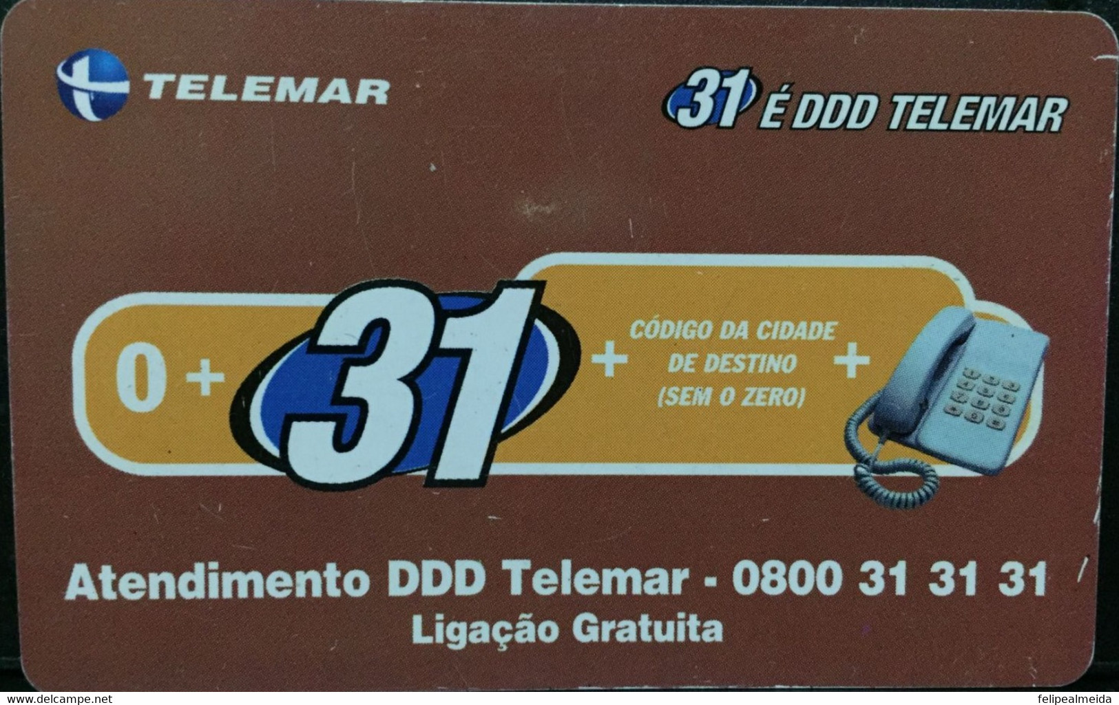 Phone Car Manufactured By Telemar In 1999 - Card Informed When The Way Of Making Long Distance Calls In Brazil Changed A - Telekom-Betreiber