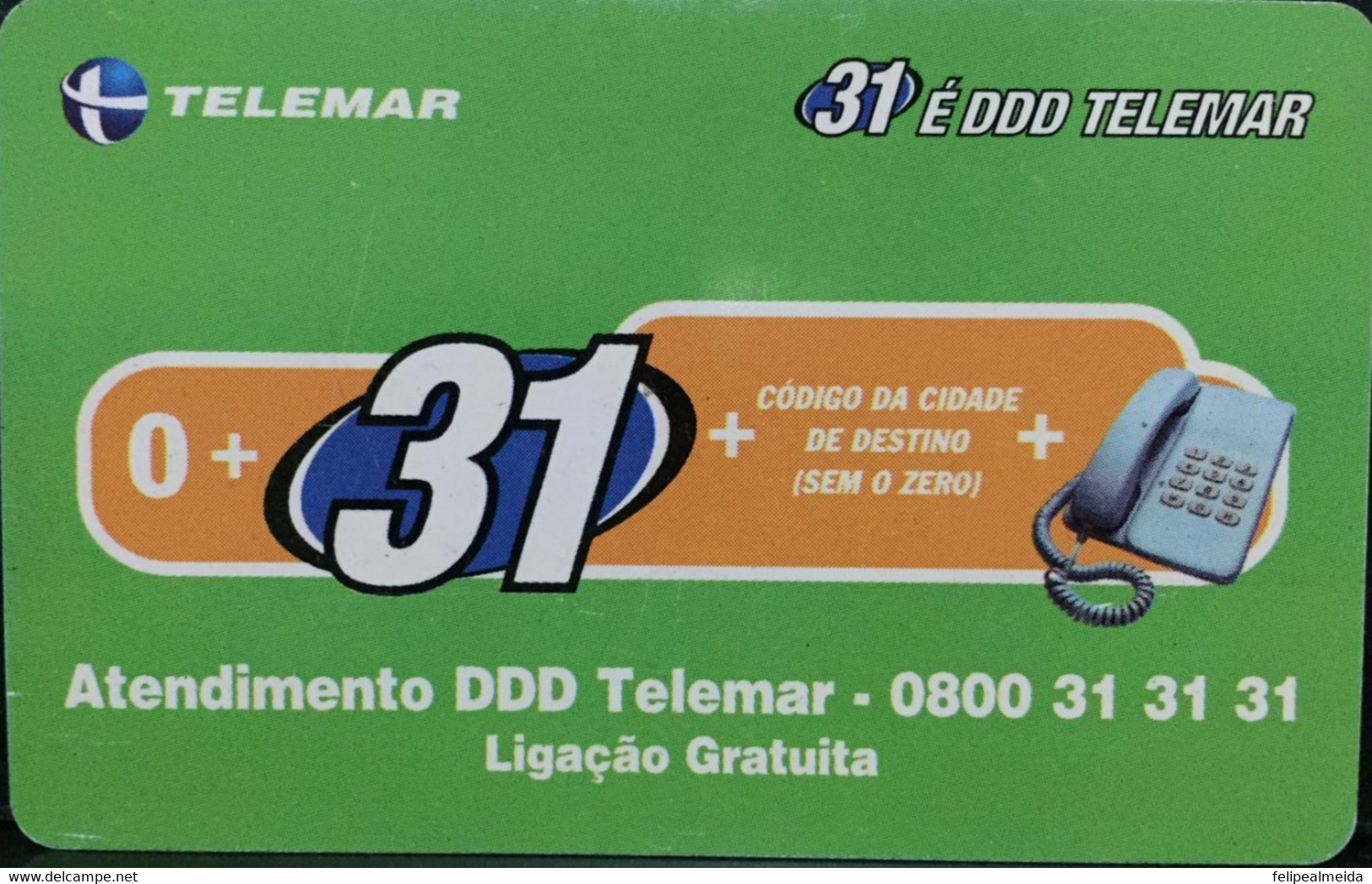 Phone Car Manufactured By Telemar In 1999 - Card Informed When The Way Of Making Long Distance Calls In Brazil Changed A - Opérateurs Télécom