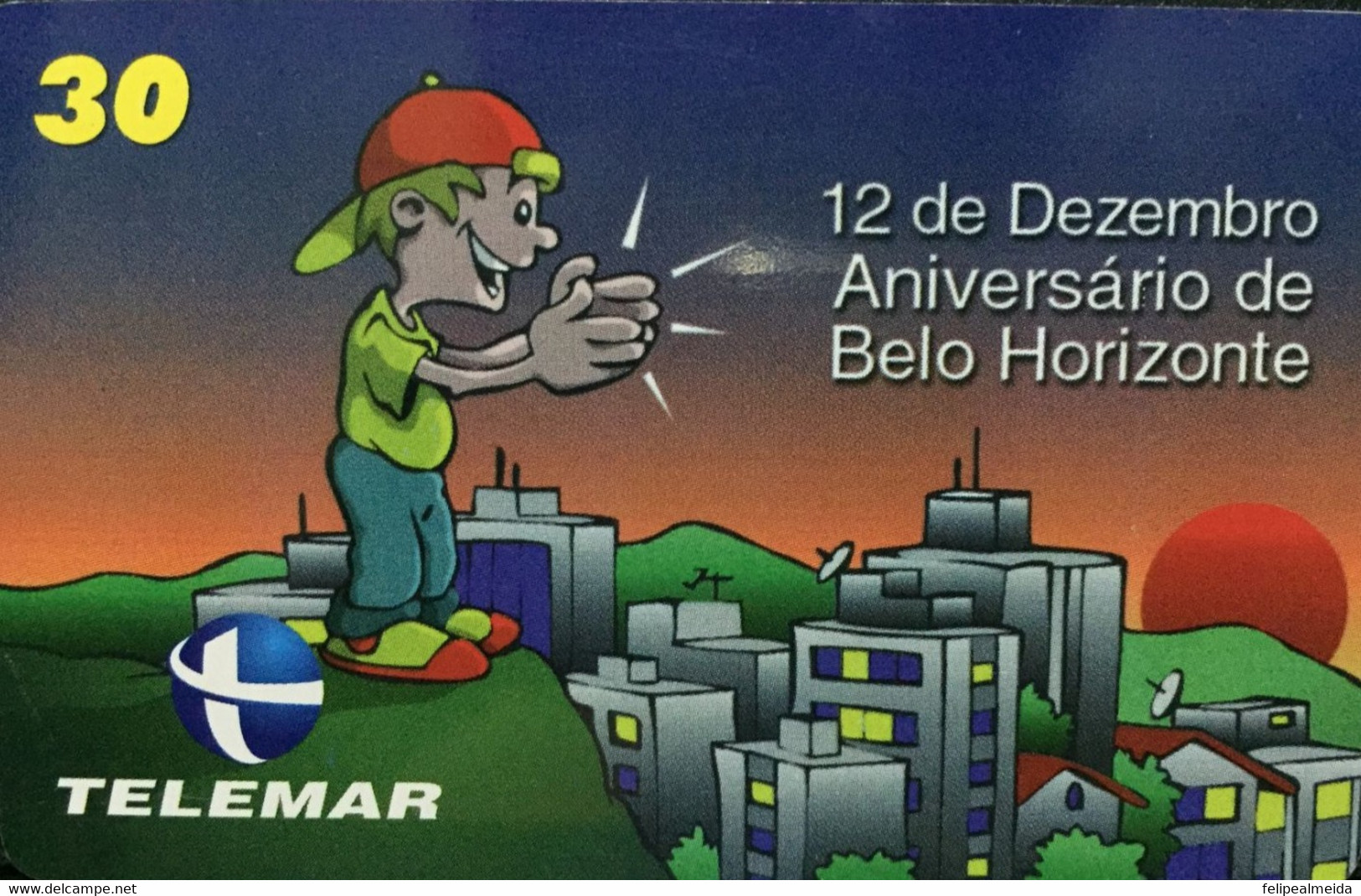 Phone Card Manufactured By Telemar In 2000 - Dates Series - Homage To The 103rd Anniversary Of The City Of Belo Horizont - Cultural