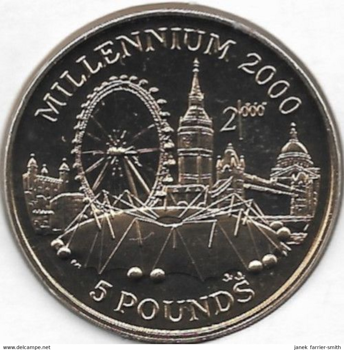 1998 Gibraltar 5 Pounds London - Millennium Coin Cover - Gibraltar