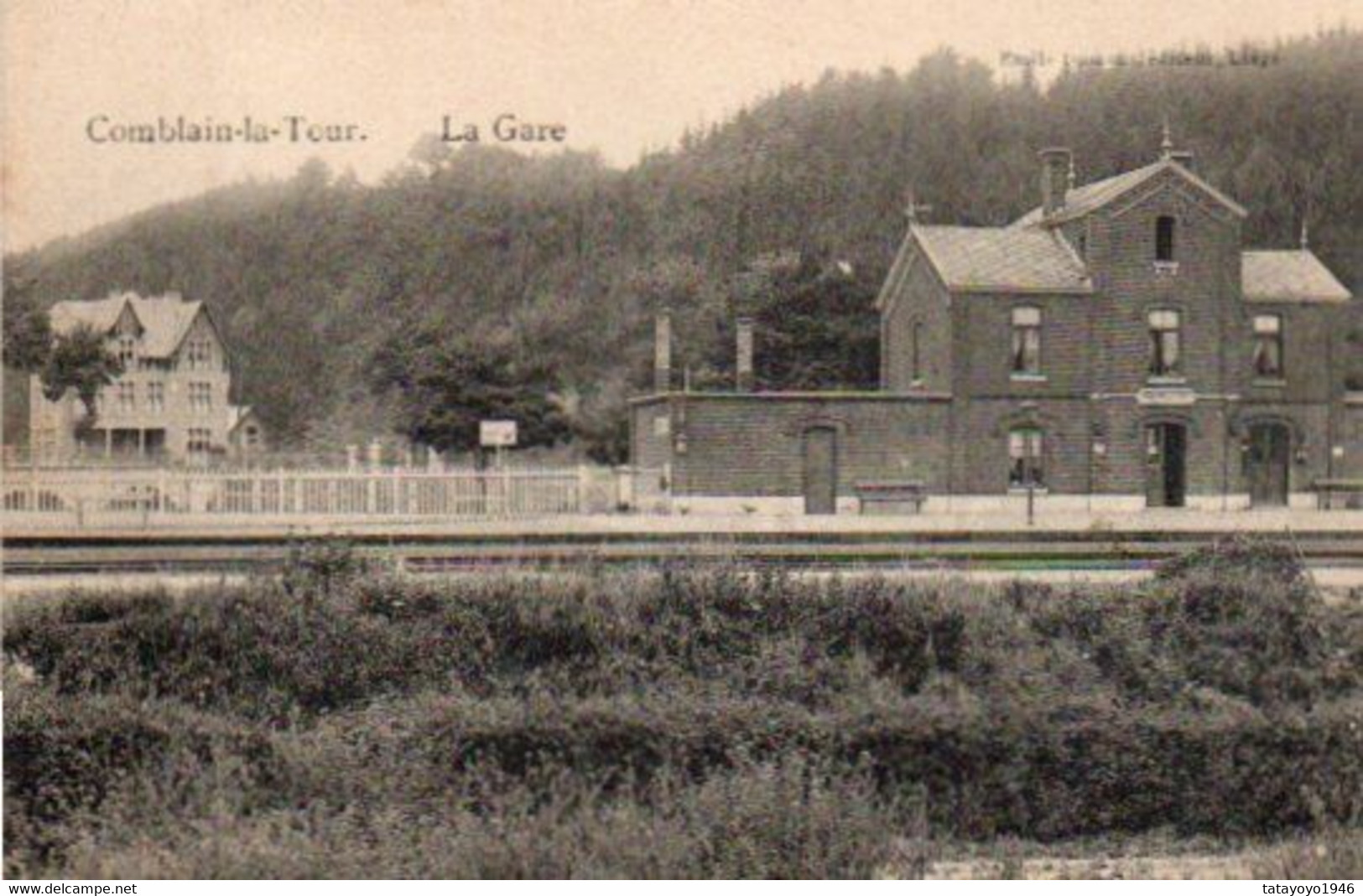 Comblain La Tour  La Gare Voyagé En 1911 - Hamoir