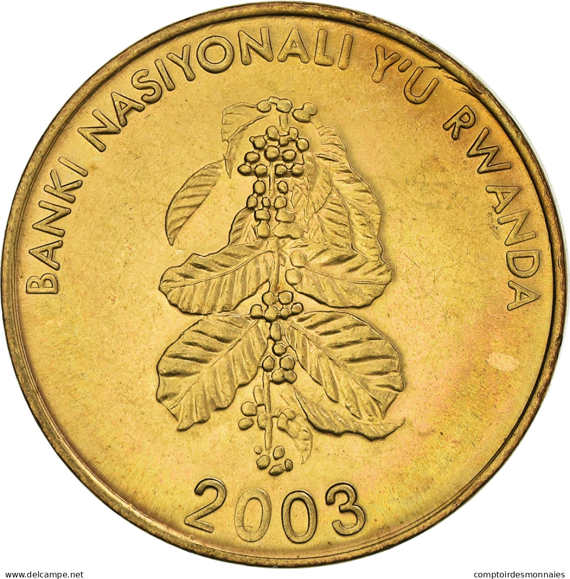 Monnaie, Rwanda, 5 Francs, 2003, SPL+, Brass Plated Steel, KM:23 - Rwanda