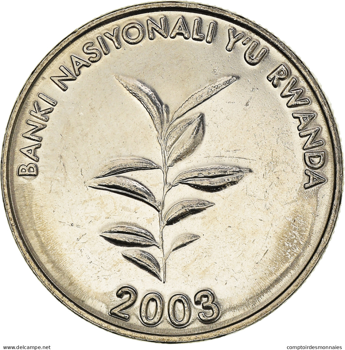 Monnaie, Rwanda, 20 Francs, 2003, SPL+, Nickel Plaqué Acier, KM:25 - Rwanda