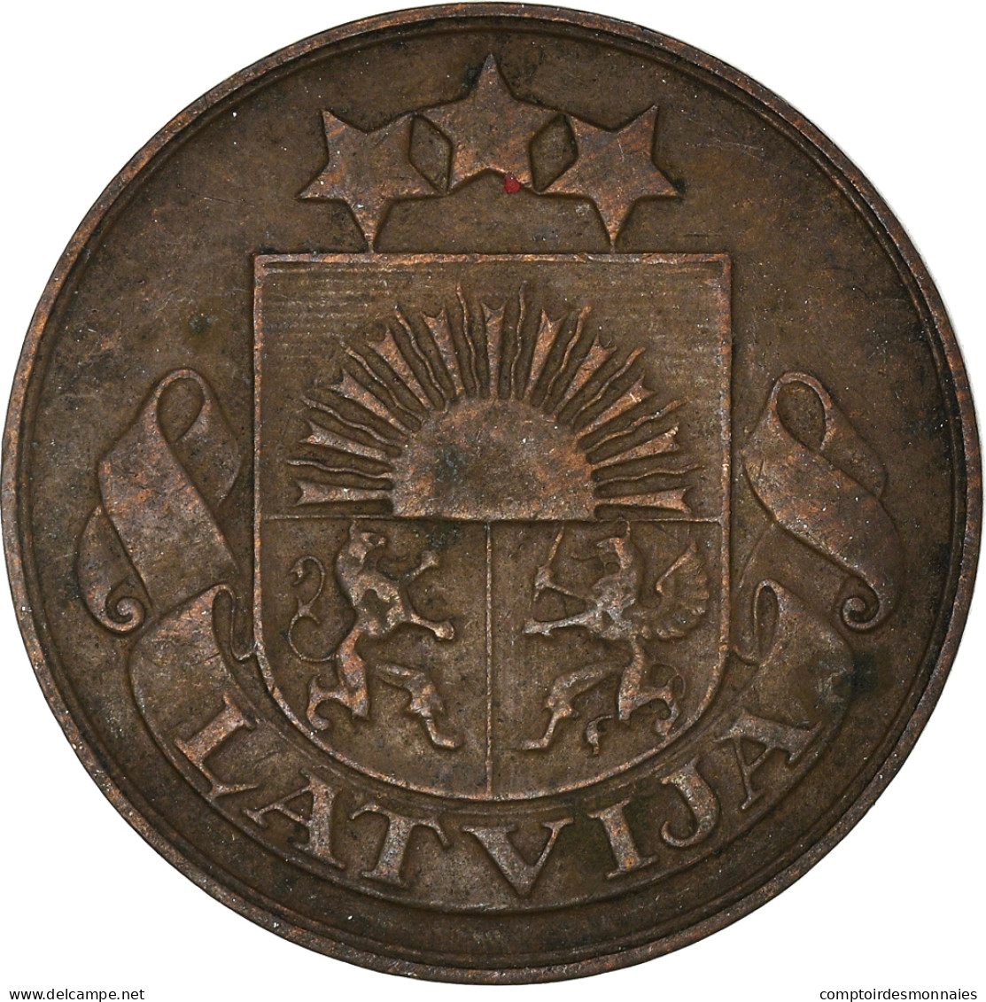 Monnaie, Lettonie, 2 Santimi, 1932, TTB, Bronze, KM:2 - Latvia