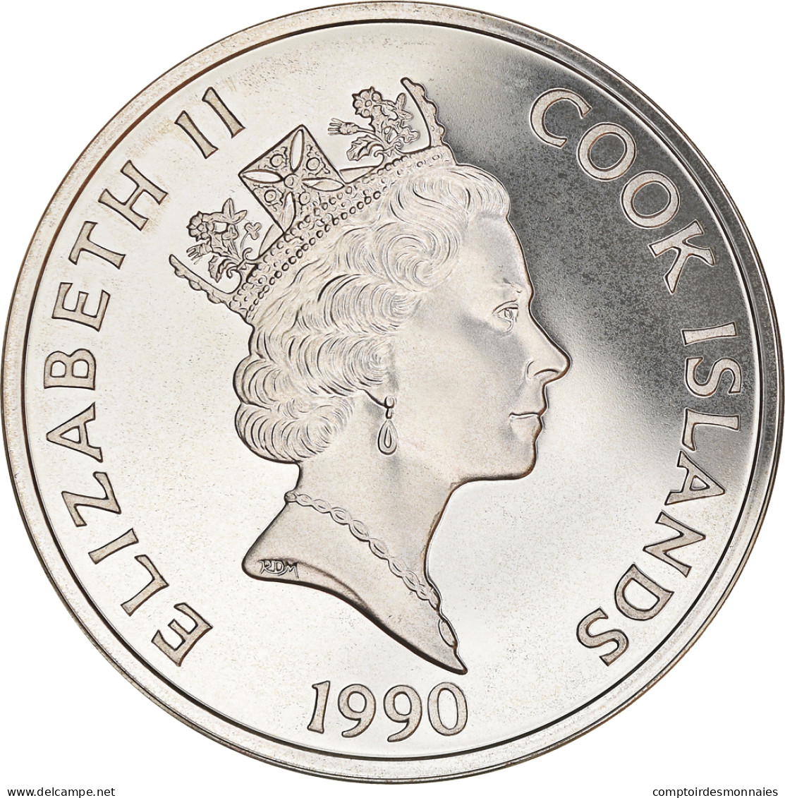Monnaie, Îles Cook, Elizabeth II, 50 Dollars, 1990, Franklin Mint, FDC, Argent - Cook