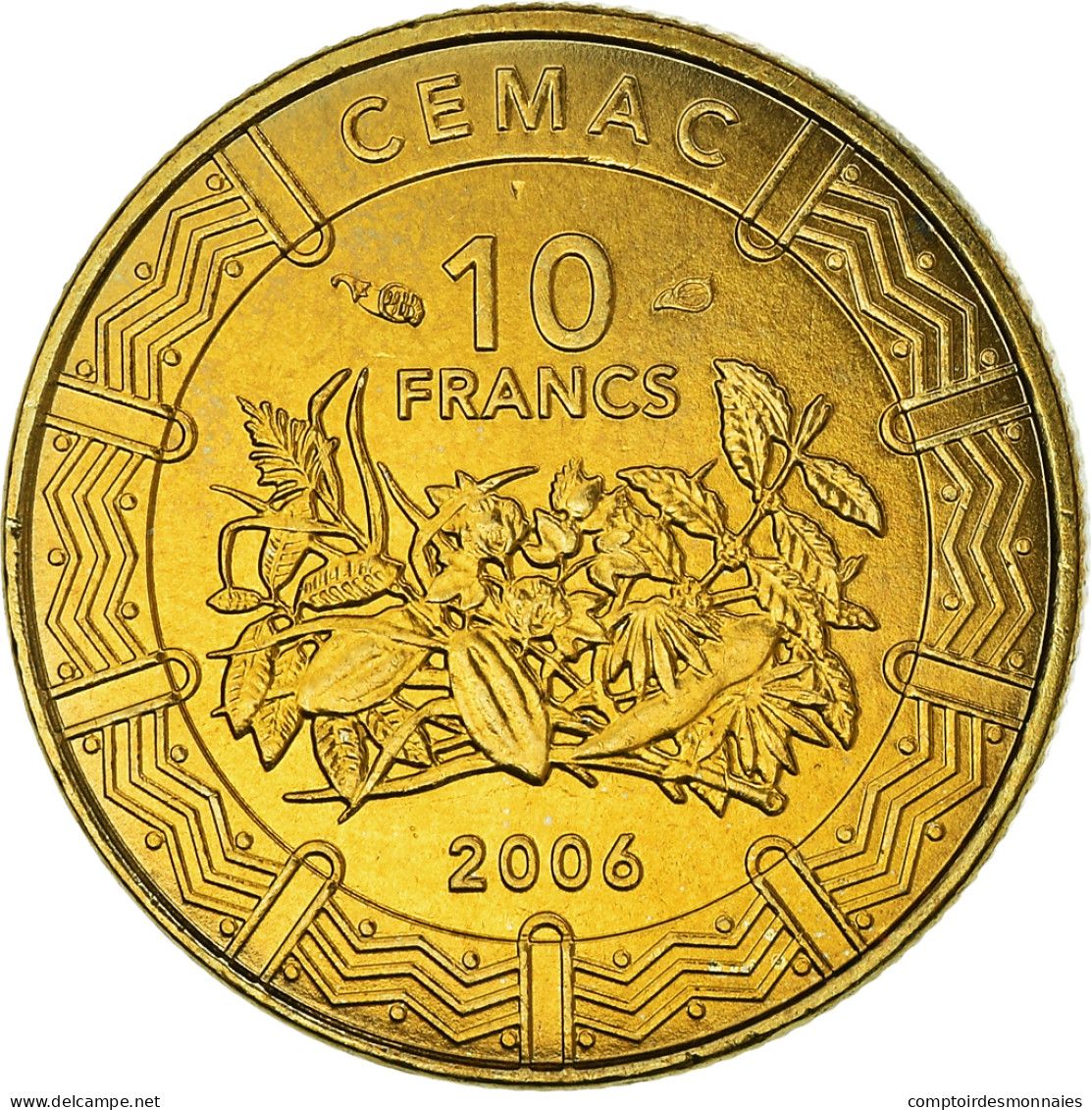 Monnaie, États De L'Afrique Centrale, 10 Francs, 2006, Paris, SPL+, Laiton - Kameroen