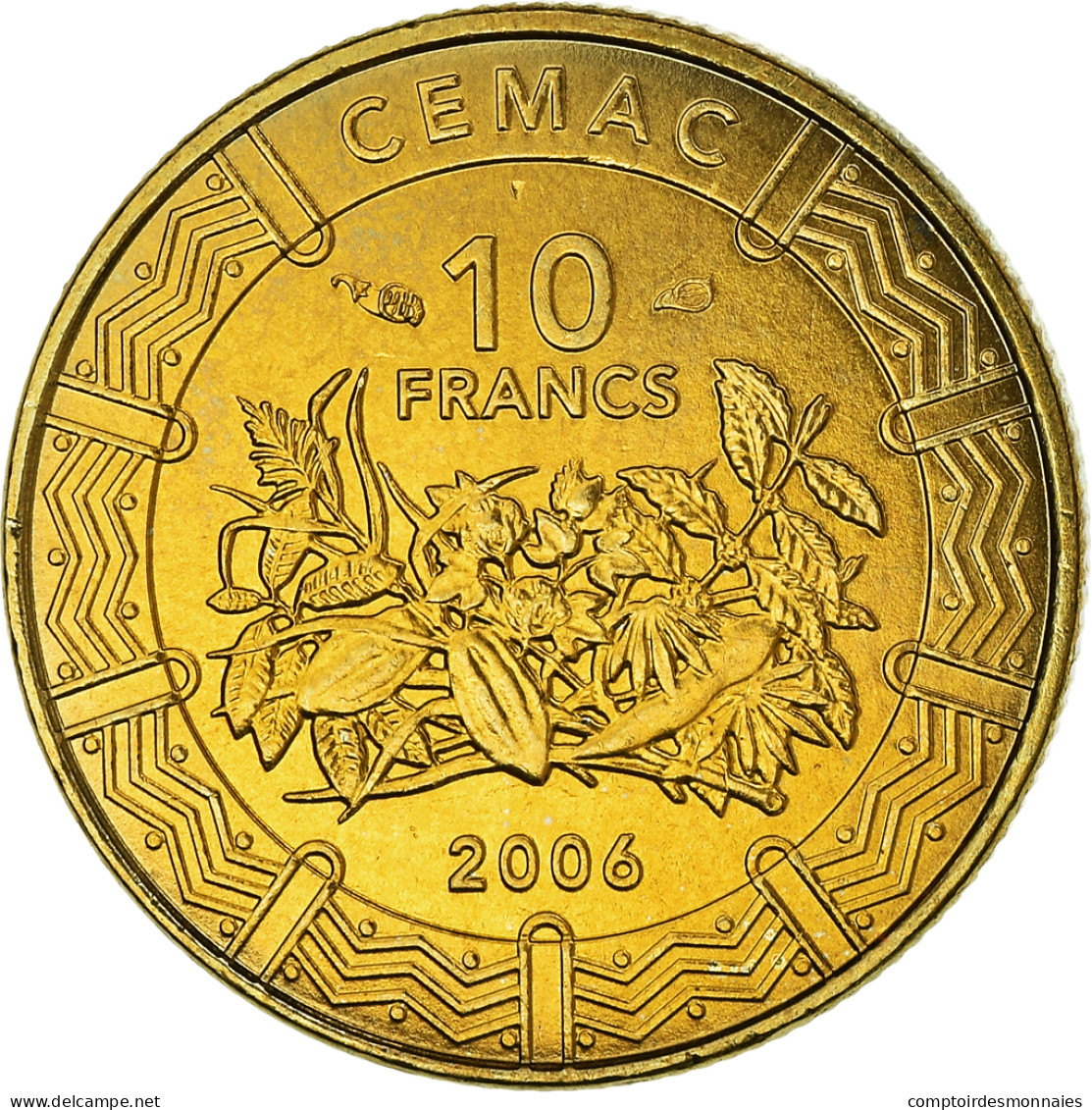 Monnaie, États De L'Afrique Centrale, 10 Francs, 2006, Paris, SPL+, Laiton - Cameroun