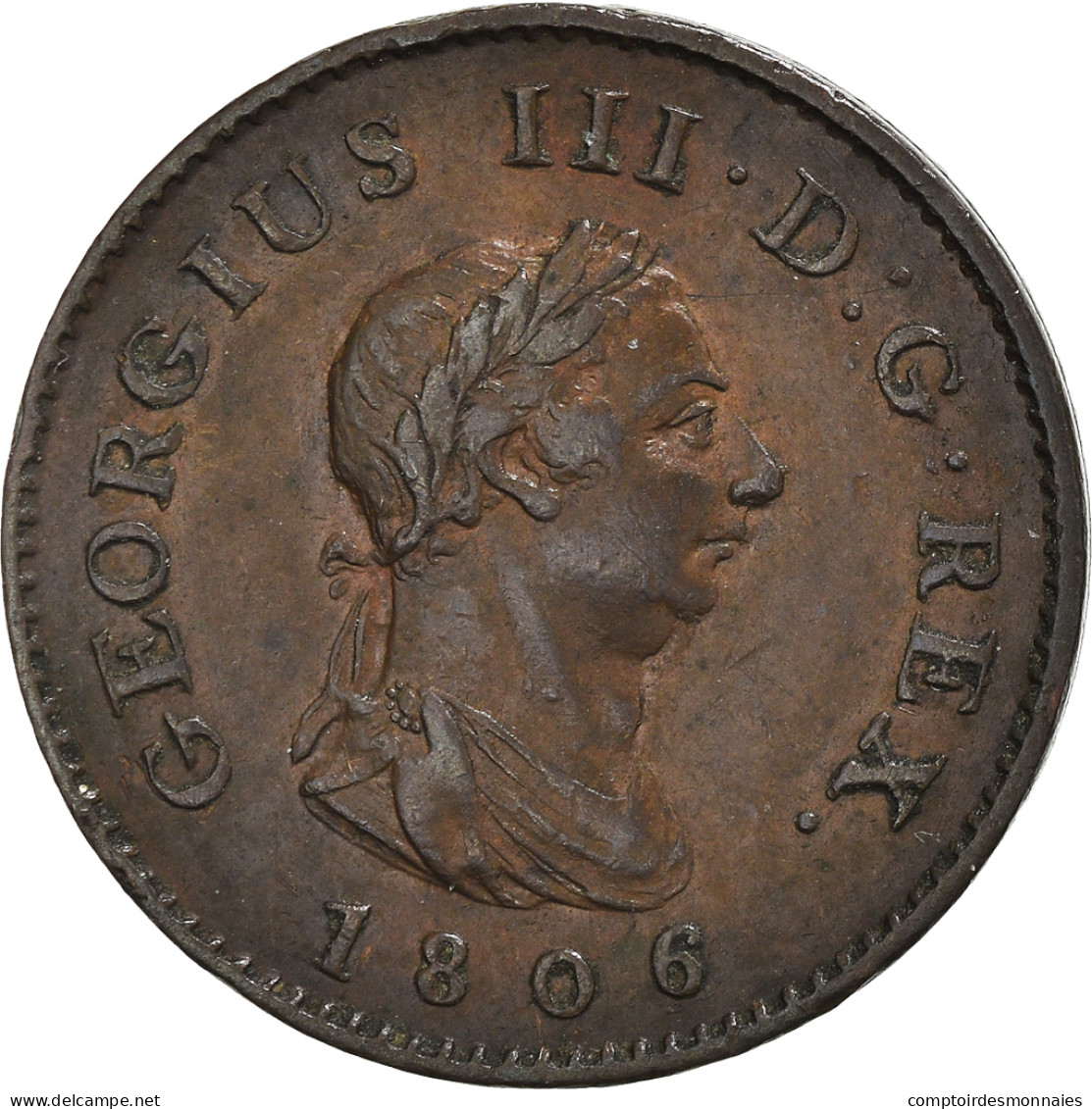 Monnaie, Grande-Bretagne, George III, Farthing, 1806, TTB, Cuivre, KM:661 - A. 1 Farthing