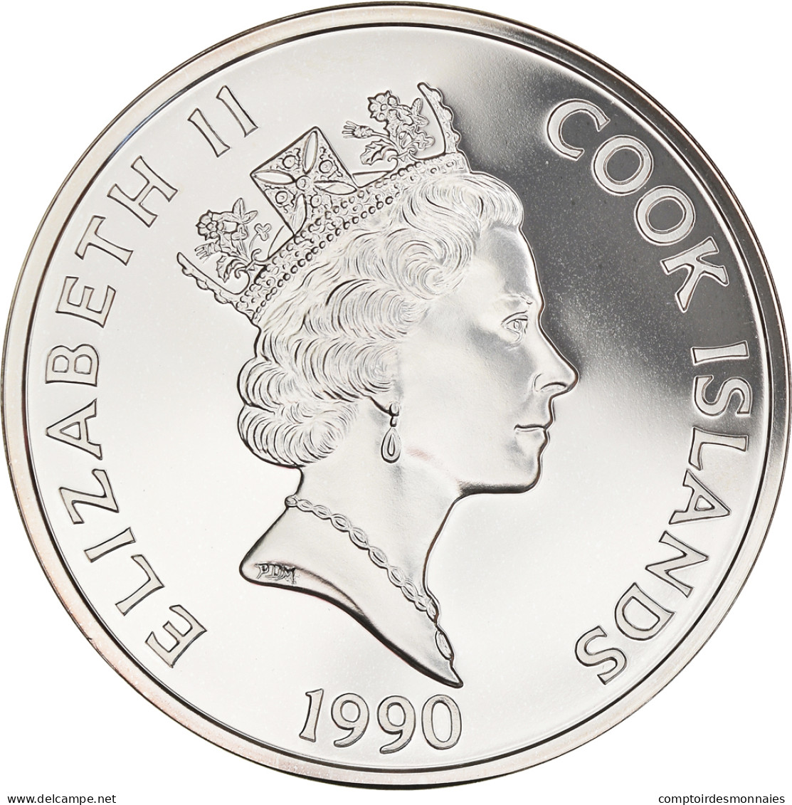 Monnaie, Îles Cook, Elizabeth II, 50 Dollars, 1990, Franklin Mint, FDC, Argent - Islas Cook