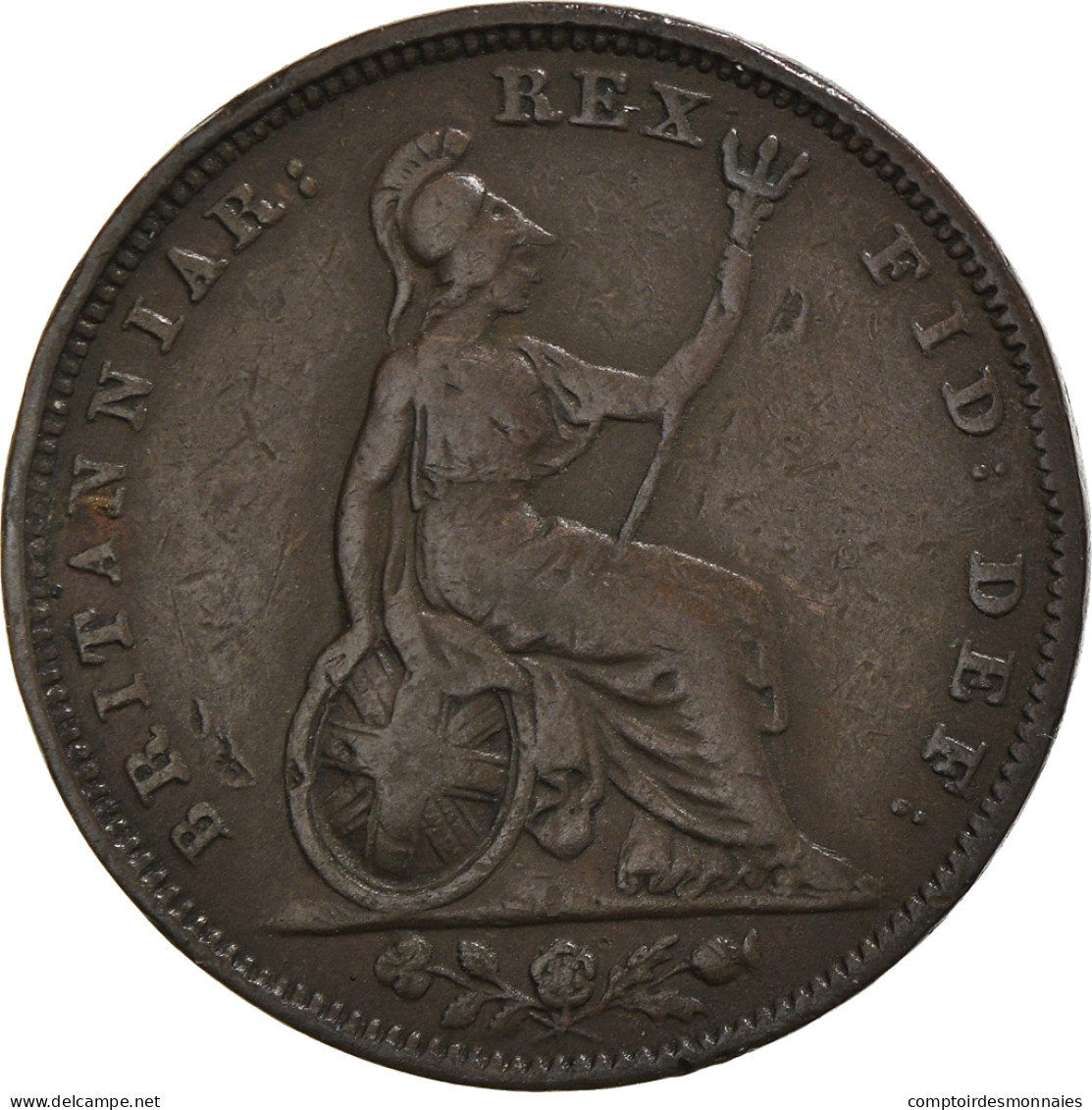 Monnaie, Grande-Bretagne, George IV, Farthing, 1830, Londres, TB+, Cuivre - B. 1 Farthing