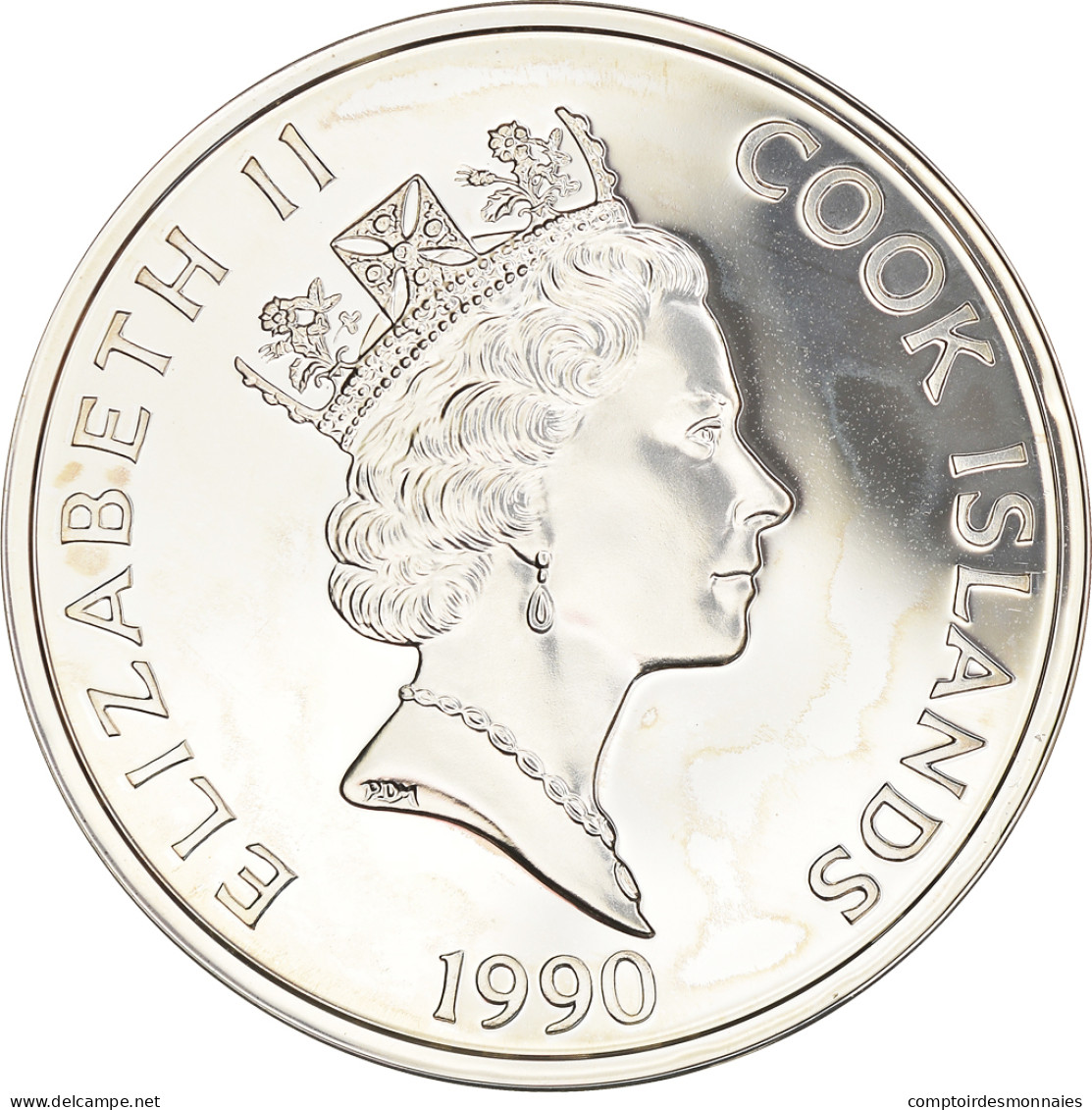 Monnaie, Îles Cook, Elizabeth II, 50 Dollars, 1990, Franklin Mint, FDC, Argent - Cookinseln