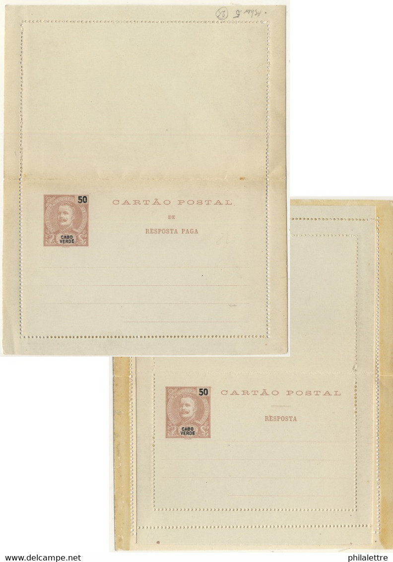 PORTUGAL / CABO VERDE - Entier Carte-Lettre 50R Avec Réponse Payée - Ascher N°5 - TB Et Peu Commun - Isola Di Capo Verde