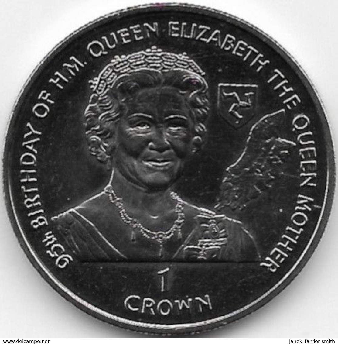 1995 Isle Of Man 1 Crown 95th Birthday Queen Elizabeth The Queen Mother Coin Cover - Isle Of Man