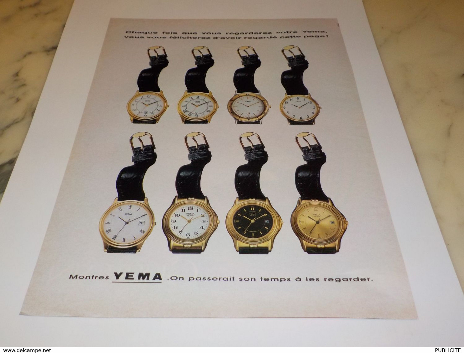 ANCIENNE PUBLICITE MONTRES YEMA 1992 - Autres & Non Classés