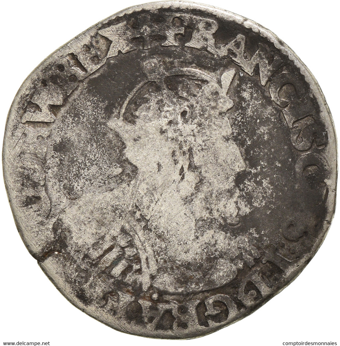 Monnaie, France, François Ier, Teston, Rouen, Très Rare, B+, Argent - 1515-1547 Francis I