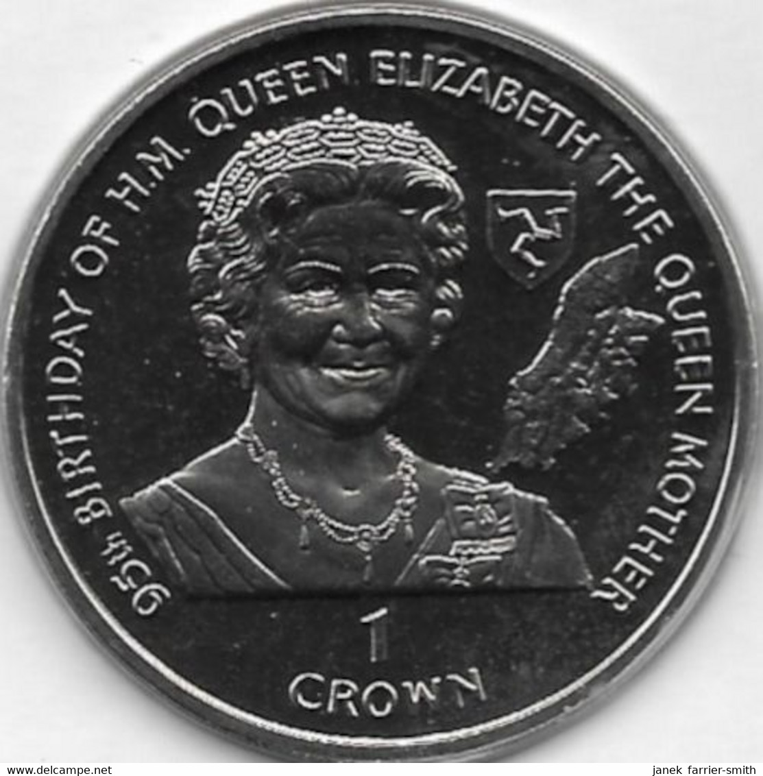 1995 Isle Of Man 1 Crown 95th Birthday Queen Elizabeth The Queen Mother Coin Cover - Isle Of Man