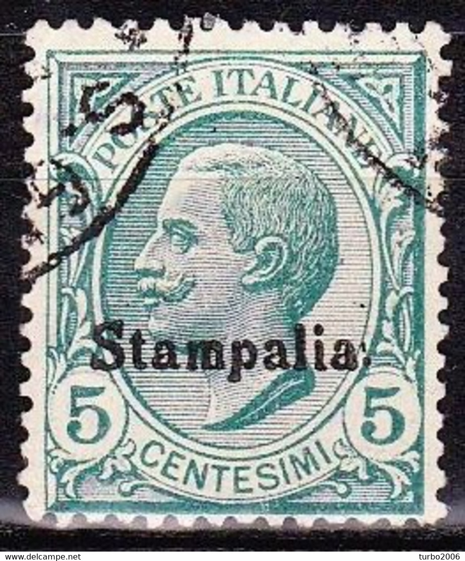 DODECANESE 1912 Black Overprint STAMPALIA On 5 Cent Green From Italy Vl. 2 - Dodecanese