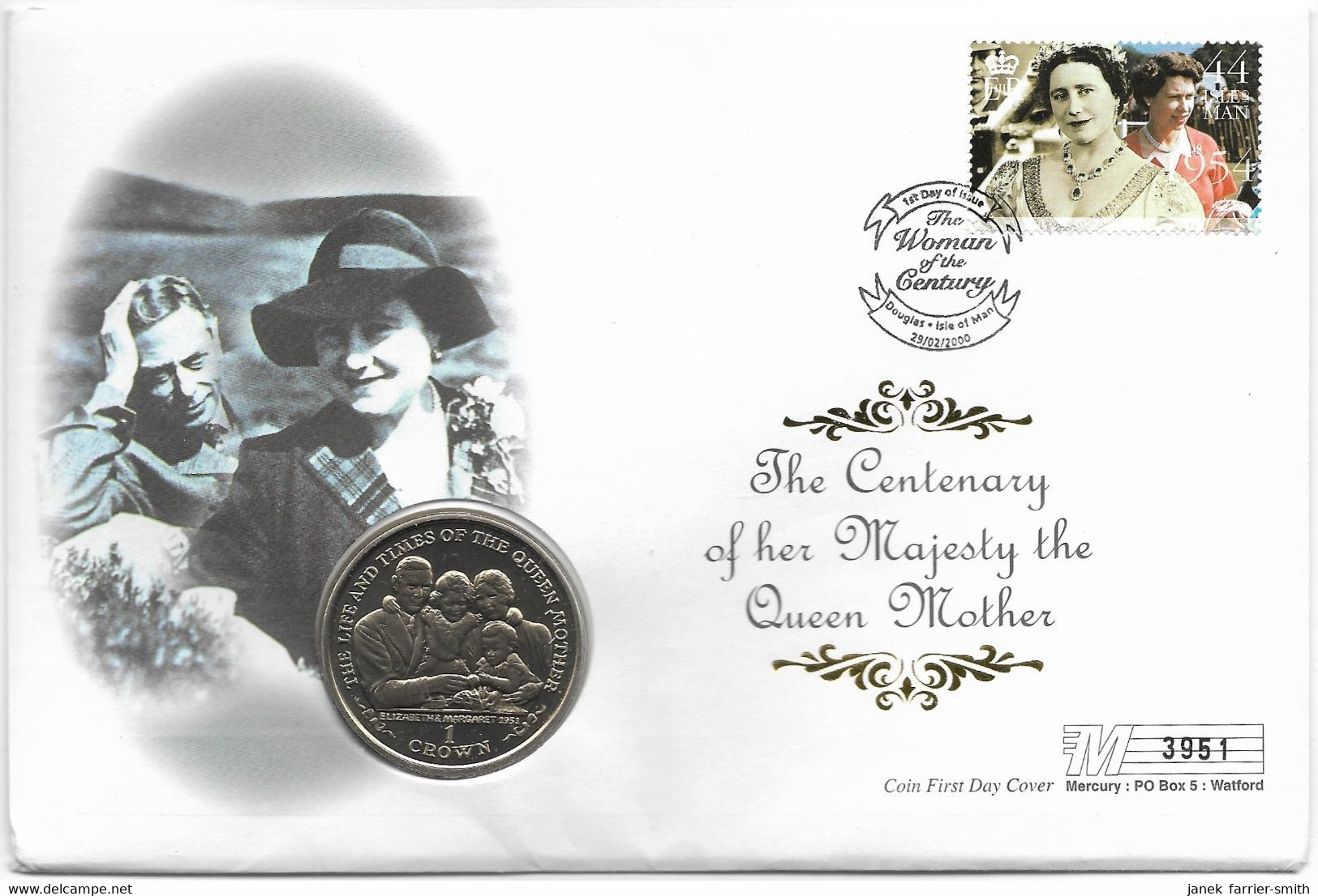 2000 Isle Of Man 1 Crown The Life & Times Of The Queen Mother 1931 Coin Cover - Eiland Man