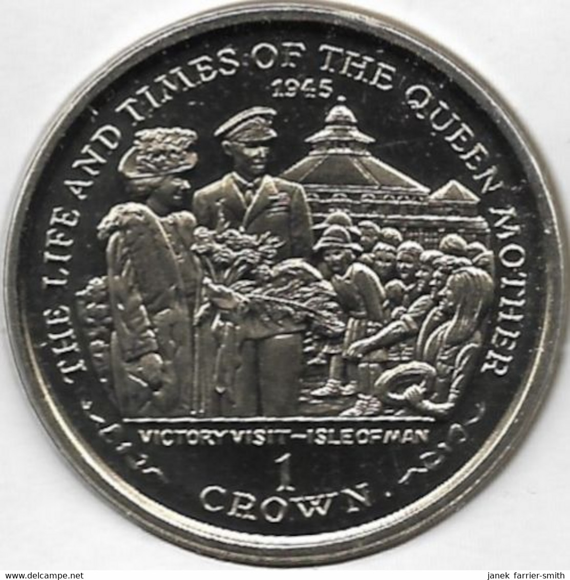 2000 Isle Of Man 1 Crown The Life & Times Of The Queen Mother 1945 Coin Cover - Isle Of Man