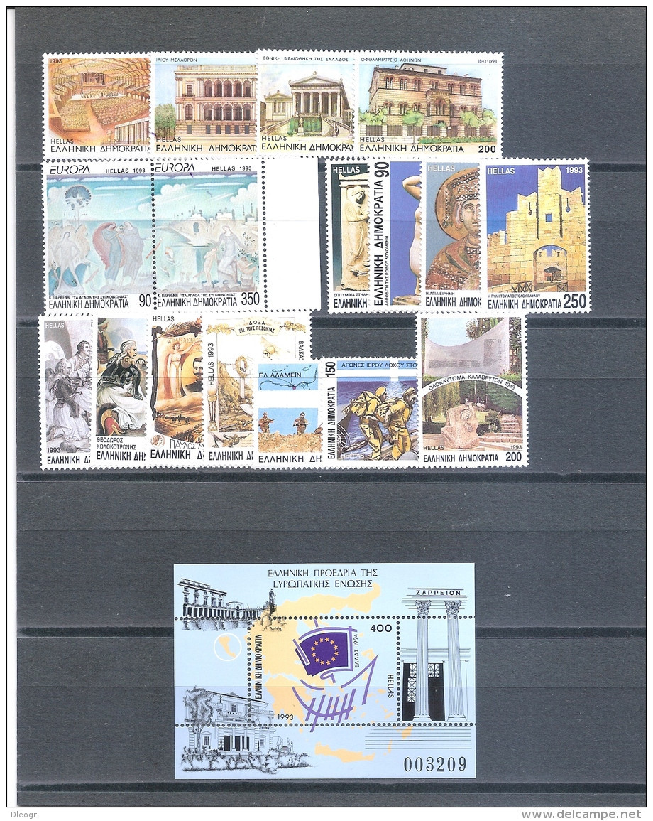 Greece 1993 Complete Year Set MNH VF. - Full Years
