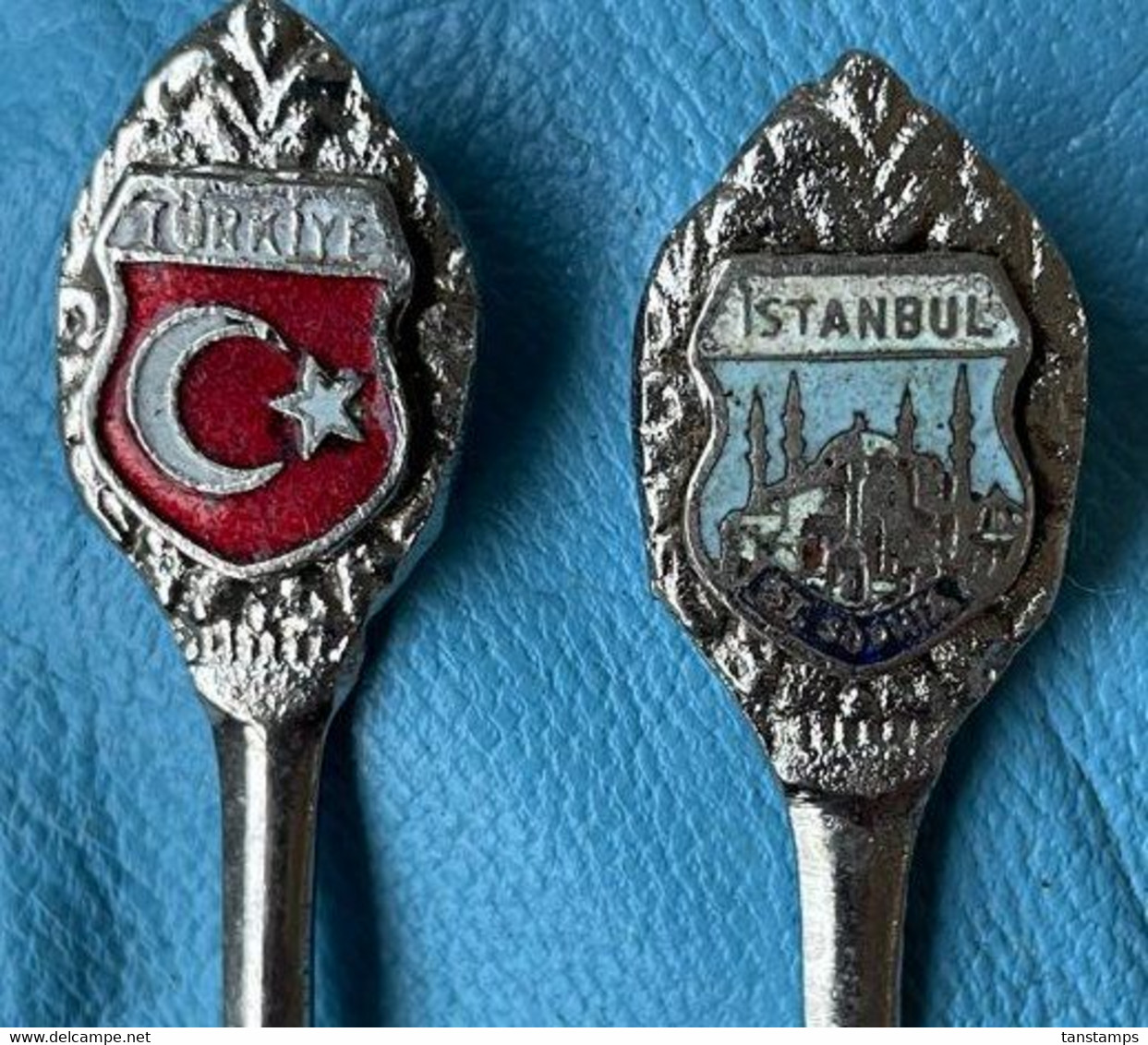 VINTAGE TURKISH SOUVENIR EPNS DEMITASSE SPOONS - Cuillers