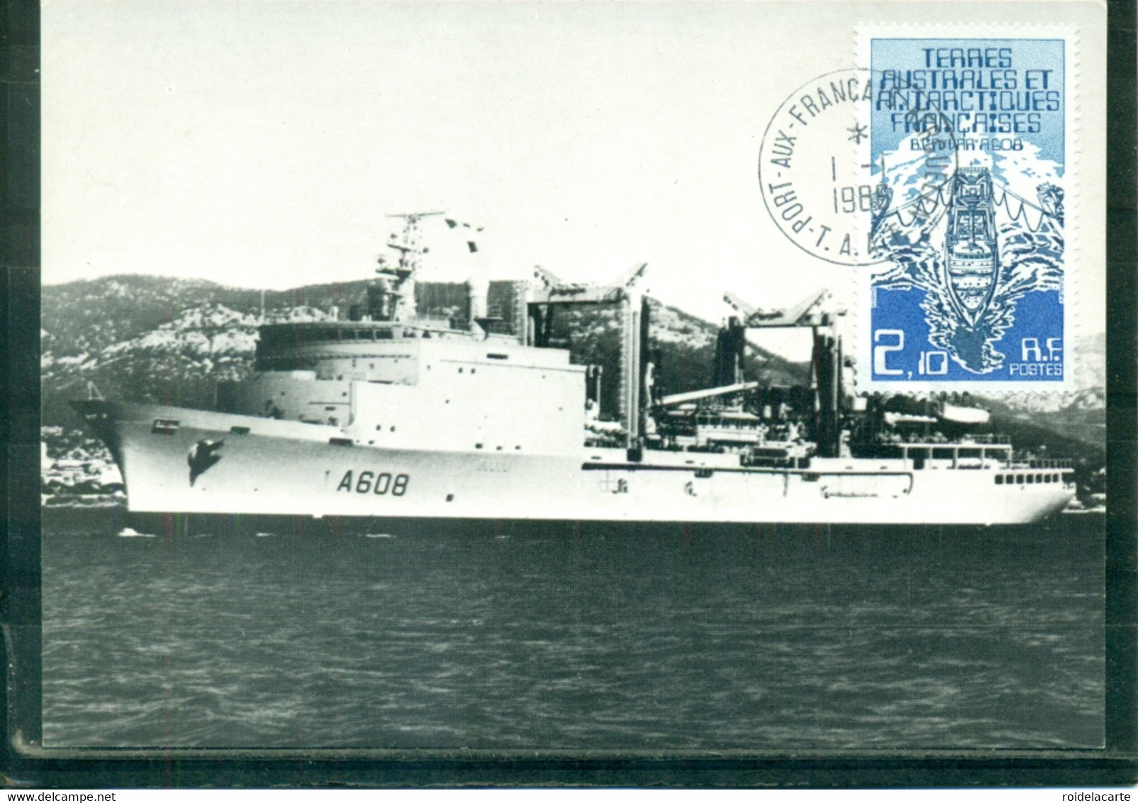 FDC-Carte Maximum Card # TAAF-FSAT 1986 #(N°Yvert 120 Transports # Bateau,Schiff,ship,Navire,Ravitailleur "le Var" - FDC