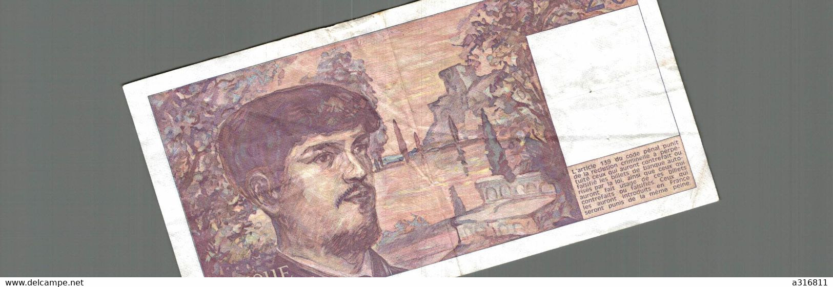 20 F Vingt Francs Debussy France  1983 - - 20 F 1980-1997 ''Debussy''