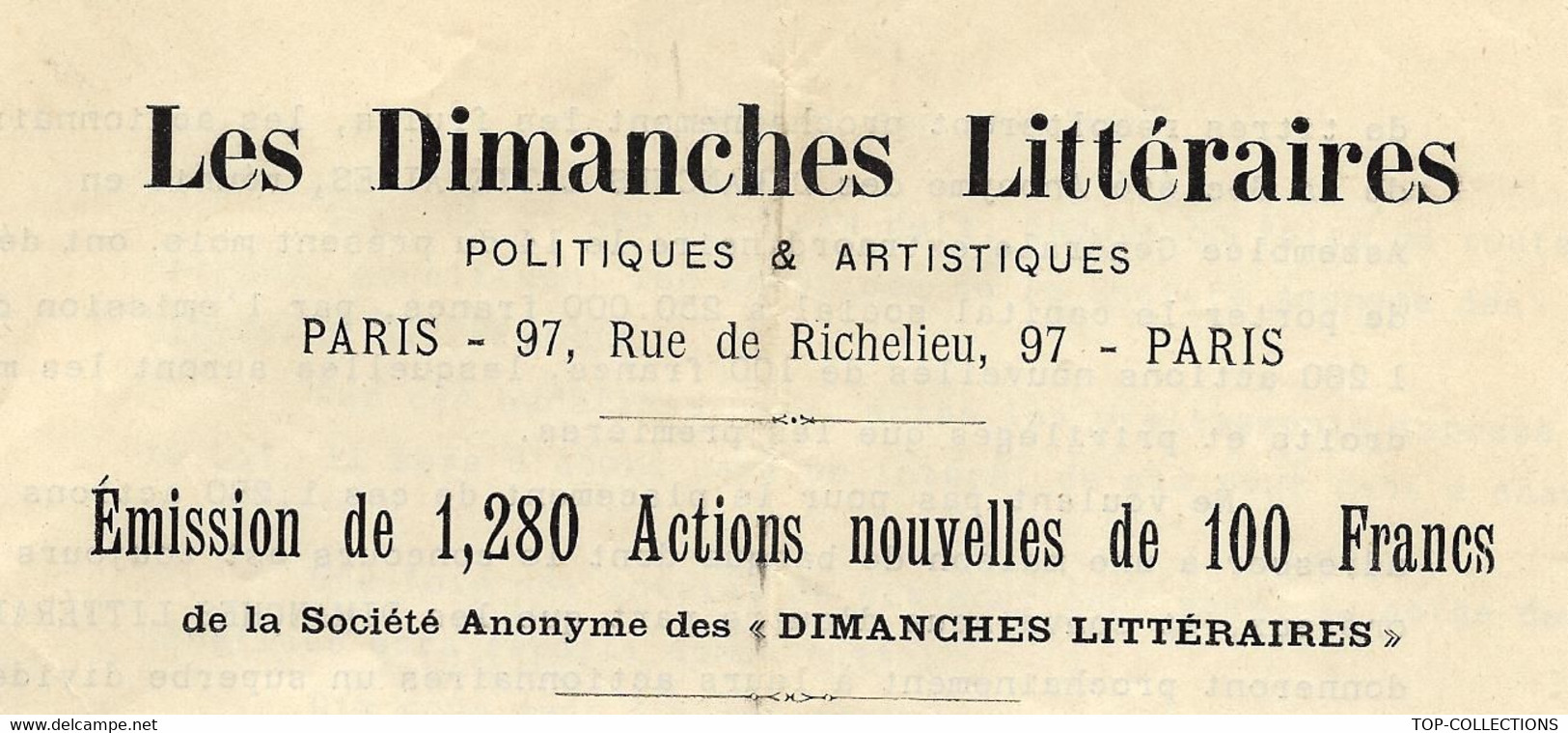 PARIS CULTURE ART LITTERATURE  LES DIMANCHES LITTERAIRES LEON CASTAGNET 1900 V.DESCRIPT+SCANS+HISTORIQUE - Historische Documenten