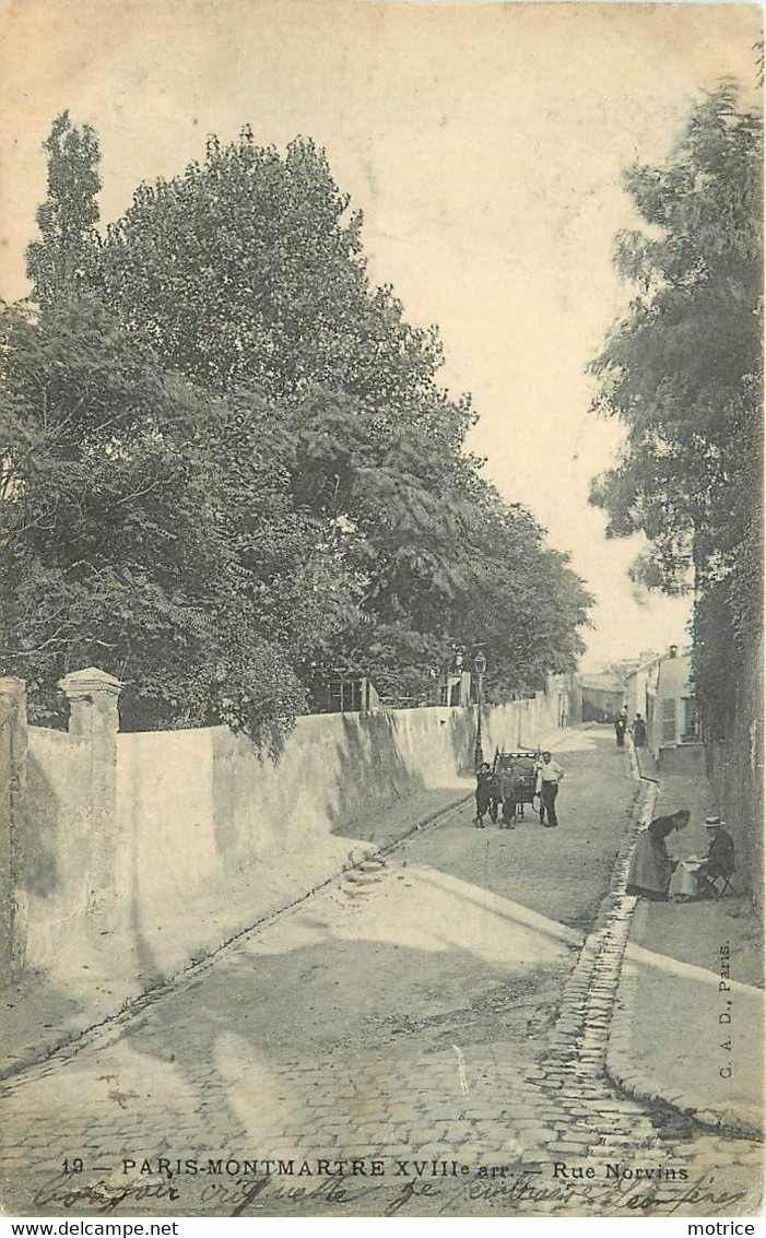 PARIS - Montmartre, Rue Norvins.(carte Vendue En L'état) - Arrondissement: 18