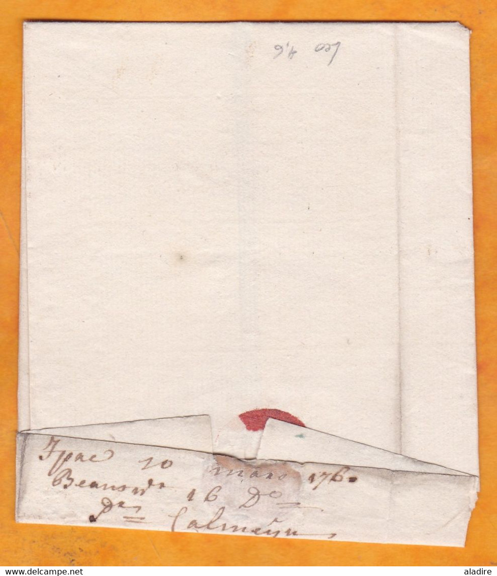 1760 - Marque Postale IPRES En Rouge Sur Enveloppe De YPRES, Ieper, Pays Bas Autrichiens Vers OOSTENDE, Ostende - 1714-1794 (Pays-Bas Autrichiens)
