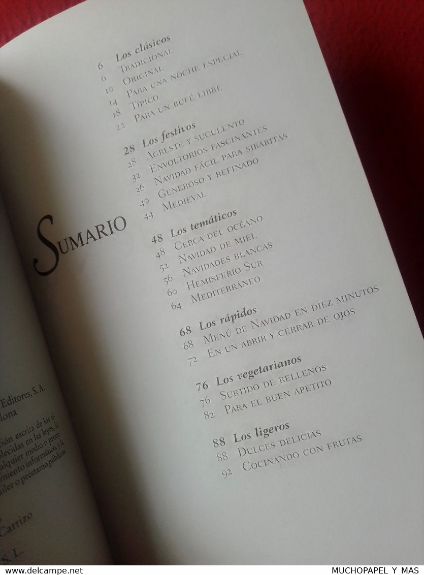 LIBRO AÑO 2000 NAVIDAD A LA CARTA MENÚS SUGERENTES PARA ESTAS FIESTAS, NESCAFÉ, COCINA GASTRONOMÍA..IMPRESO EN ESPAÑA... - Gastronomie