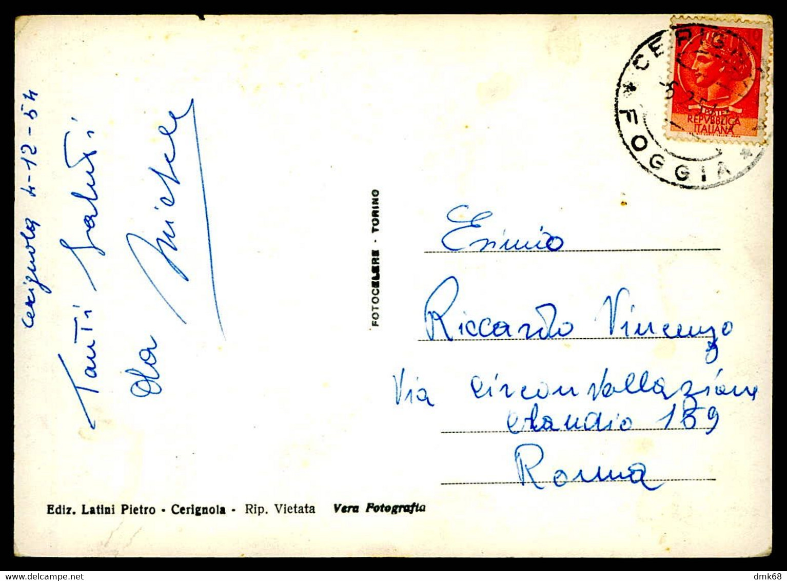 CERIGNOLA - CORSO GARIBALDI - EDIZIONE LATINI - SPEDITA 1954 (9366) - Cerignola