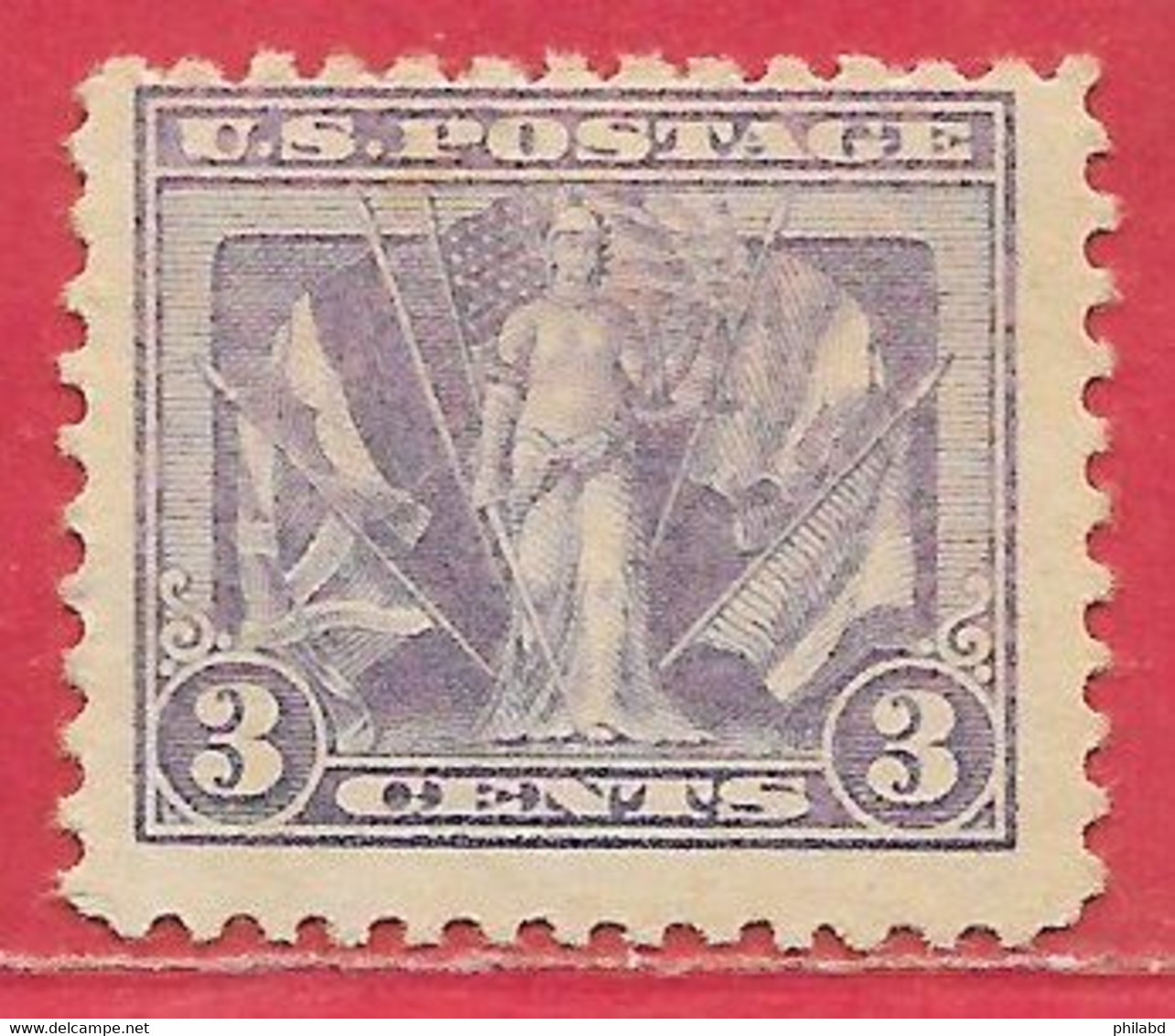 Etats-Unis D'Amérique N°224 3c Violet 1919 * - Unused Stamps