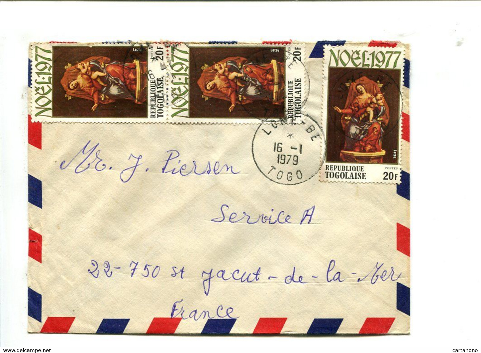 CONGO LOME BE 1979 - Affranchissement Multiple Sur Lettre  - Noël / Vierge à L'enfant / Nativité - Christmas