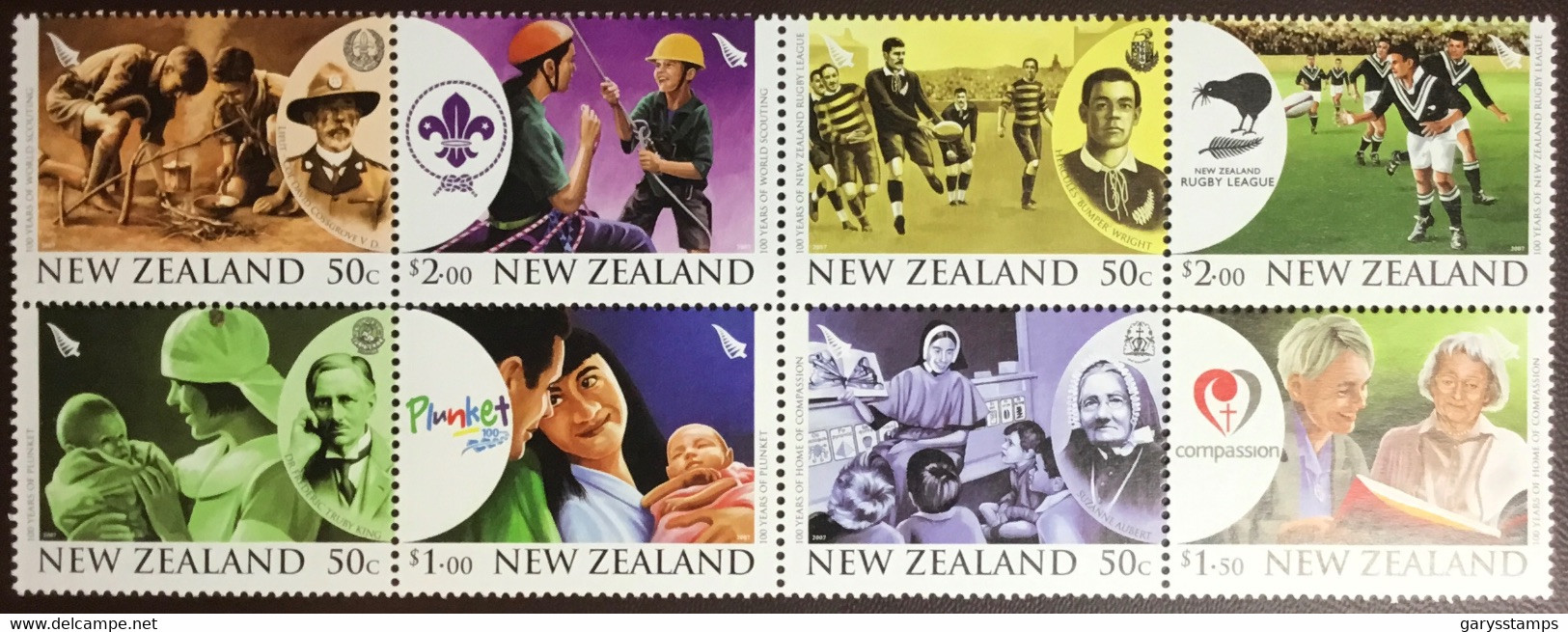 New Zealand 2007 Anniversaries Scouts Rugby MNH - Nuovi