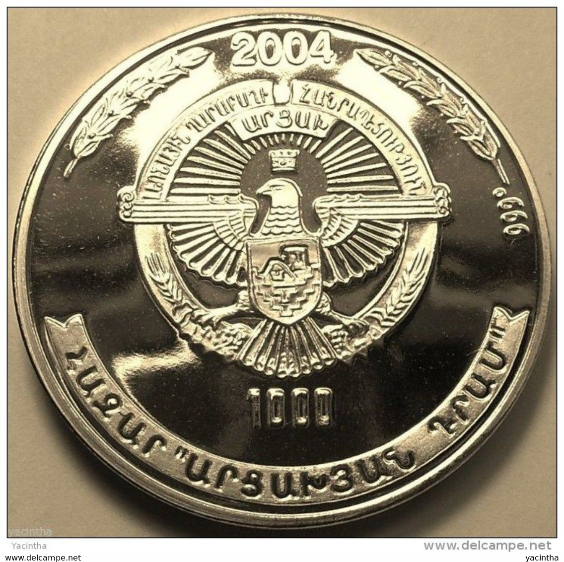 @Y@   Nagorno-Karabakh Armenia 1000 Dram 2004 Silver Coin. "Kevork Chavoush"       Proof - Nagorno-Karabakh